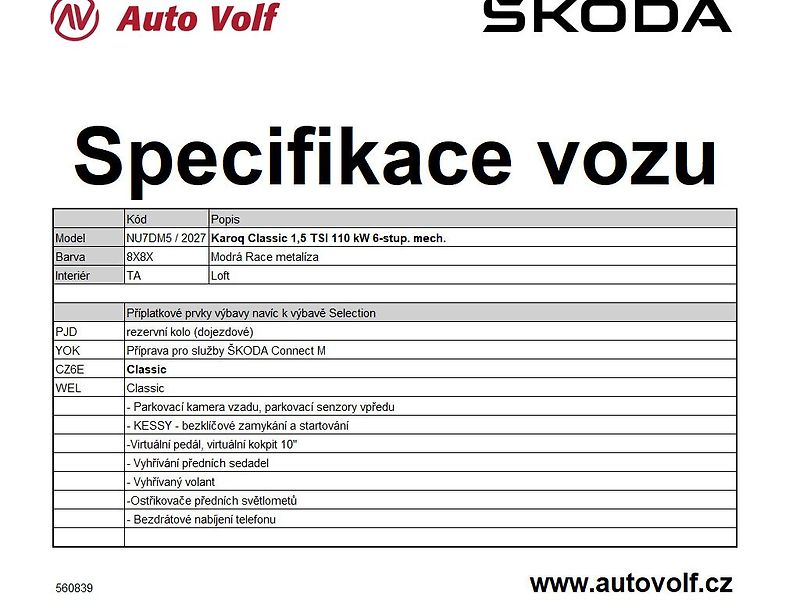 Škoda Karoq Classic 1,5TSI 110kW - fotka 2 z 11