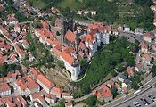 Letecký pohled na hradě Albrechtsburg v německé Míšni