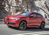 Alfa Romeo Stelvio QV. 0-100 km/h za 3,8 s. Maximální rychlost 283 km/h. Cena: 3 358 500 Kč.