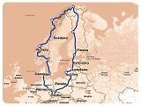 Mapa cesty party kamarádů a dvou felicíí.