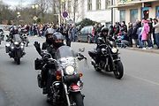 Z příjezdu spanilé jízdy motocyklů do Poděbrad.