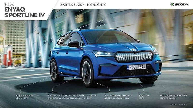 Enyaq iV Sportline je první sportovně orientovaný elektromobil značky