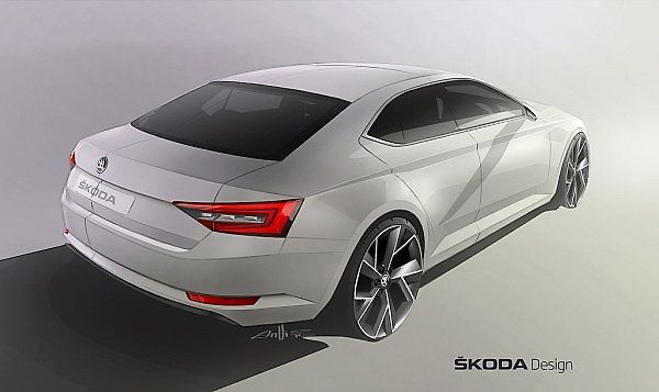 Skica Škody Superb.