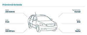 Data o prodávaných ojetých vozech Škoda Octavia v ČR