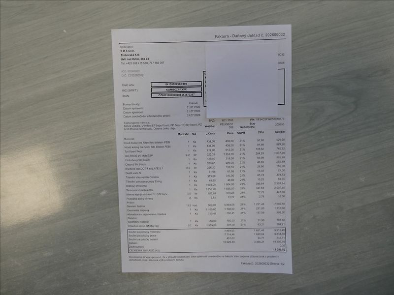 Peugeot 308 1,6 i 88kW 2x kola,klima,závěs - fotka 28 z 29
