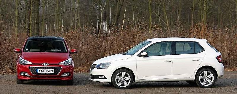 Škoda Fabia a Hyundai i20 (zleva).