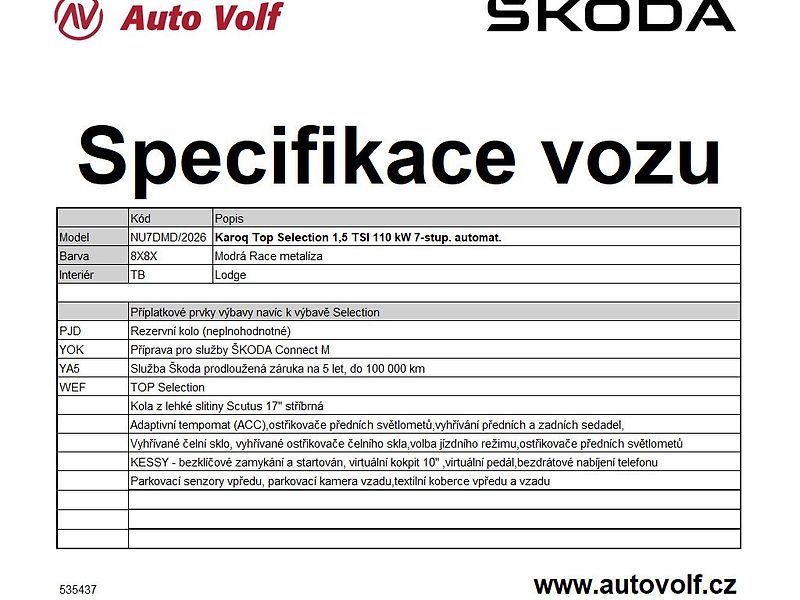 Škoda Karoq Top Selection 1,5TSI 110kW - fotka 2 z 30