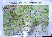 Mapa spanilé jízdy Vesparády 2026.