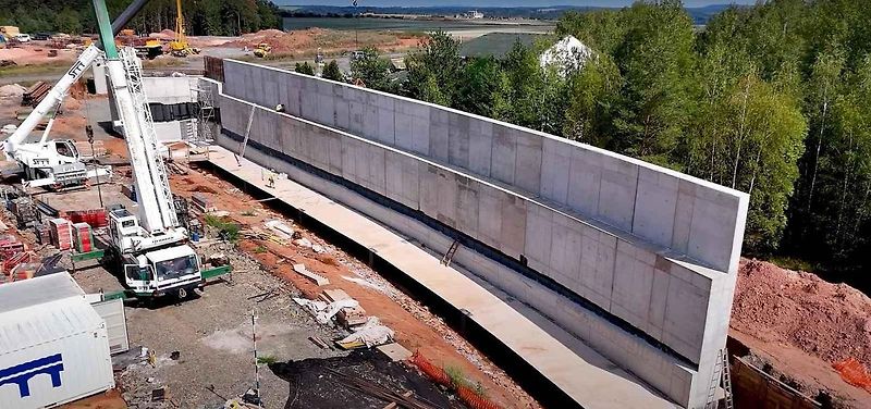 Stavba jesenické křižovatky.
