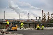 Fototermín v rámci ukázky postupu stavby dálnice D1 Říkovice–Přerov, 14. listopadu 2025, Přerov.