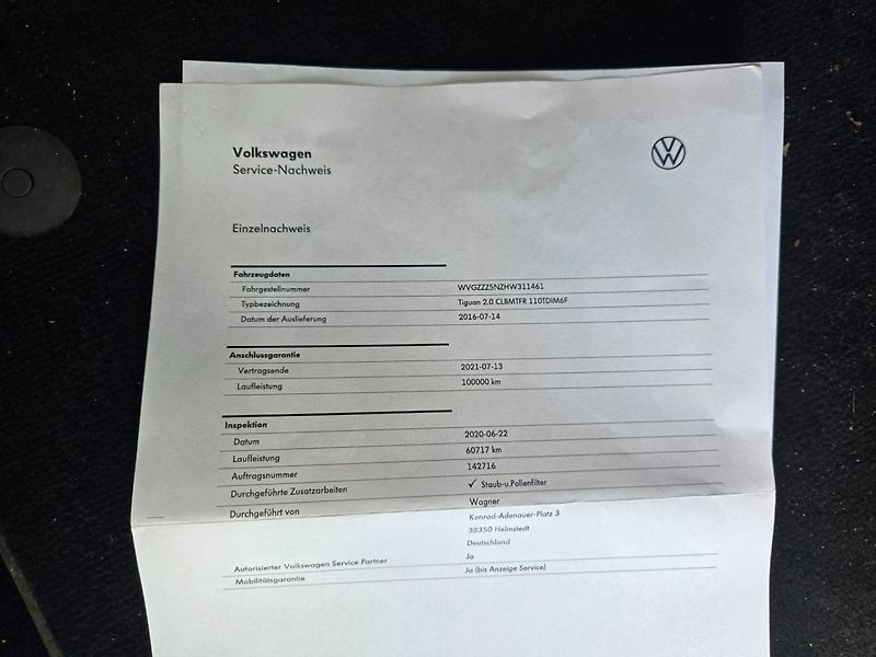Volkswagen Tiguan (2016) 2.0 TDI NAVI, Serviska - fotka 22 z 39