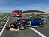 V sobotu na D3 u Netřebic havaroval Chevrolet Corvette Stingray.