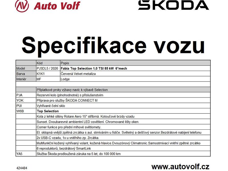 Škoda Fabia Top Selection 1,0TSI 85kW - fotka 2 z 11