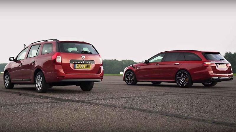 Mercedes-AMG E63 S Combi vs. Dacia Logan MCV.