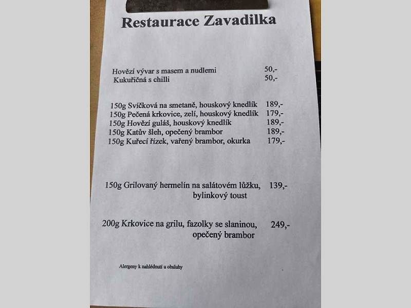 My jsme si objednali krkovici za 179 korun.