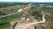 Snímky z výstavby dálnice D35 Džbánov - Litomyšl, duben 2025