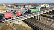 Rozšiřování křížení D1 s D2 v Brně.