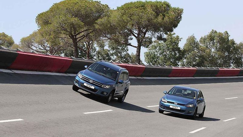 Test pneumatik probíhal na vozech Volkswagen Golf a Tiguan.