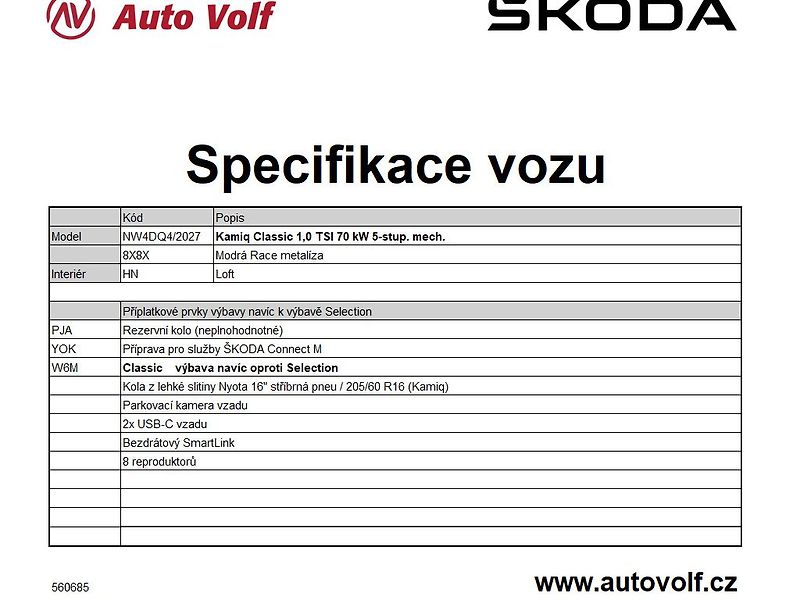 Škoda Kamiq Classic 1,0TSI 70kW - fotka 2 z 12