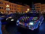 Start Vánoční jízdy na Velkém náměstí v Kroměříži, 17. prosince 2023.