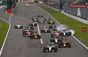 GP F1 2016 Japonsko - nájezd do první zatáčky po startu závodu v Suzuce