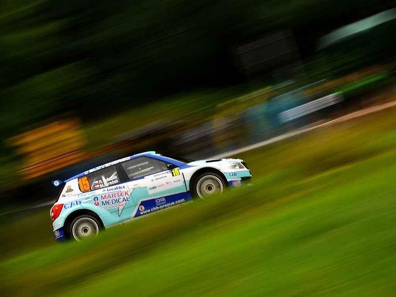 Posádka Semerád / Ceplecha na trati shakedownu Rally Bohemia 2012