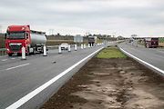Fototermín v rámci ukázky postupu stavby dálnice D1 Říkovice–Přerov, 14. listopadu 2025, Přerov.