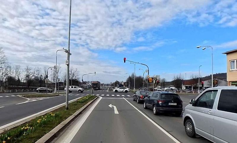 1. místo - světelná křižovatka silnic I/35 Velkomoravská a II/435 Roosveltova v Olomouci.