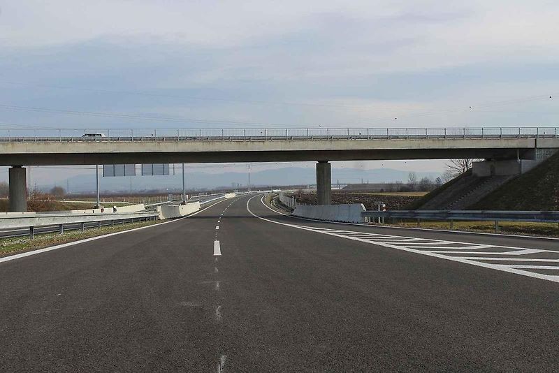 Dokončený úsek dálnice D49 od Hulína po mimoúrovňovou křižovatku u Martinic (prosinec 2024)