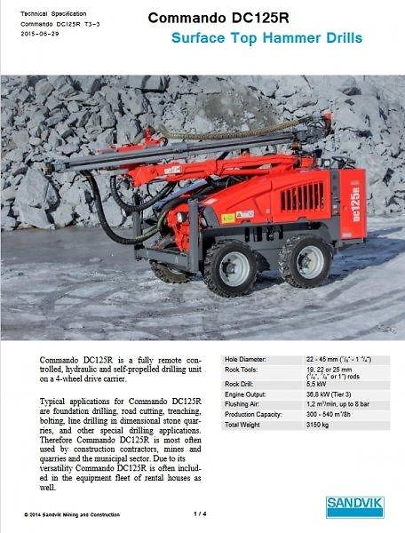 Ostatní (2015) Sandvik 125 (3.2t vrtačka - fotka 5 z 9