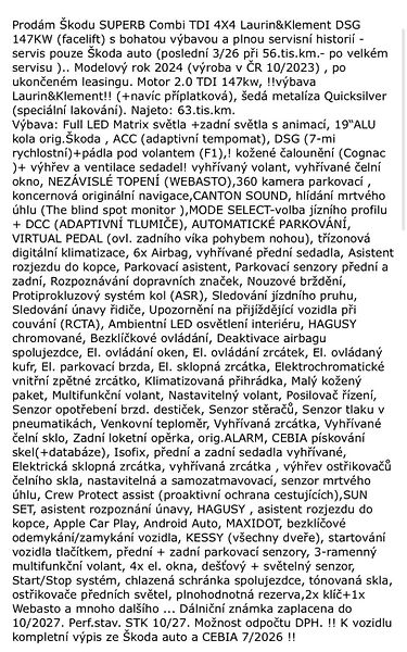 Škoda Superb 2.0 TDI Laurin & Klement 4x4  - fotka 40 z 40