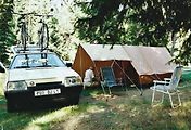 Jak dva důchodci, v roce 1996, tábořili na Šumavě v autokempu Annín u Sušice.
