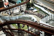 Finále Race The Streets, mezinárodního šampionátu v driftech v Dolní oblasti Vítkovic. 9. srpna 2025 v Ostravě.