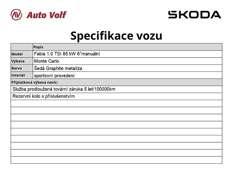 Škoda Fabia Monte Carlo 1.0 TSI 85 Kw - fotka 2 z 34