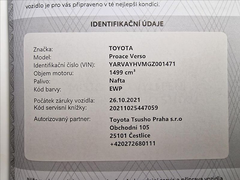 Toyota ProAce Verso 1.5 D-4D 8-míst,ČR,1.Majitel - fotka 44 z 46