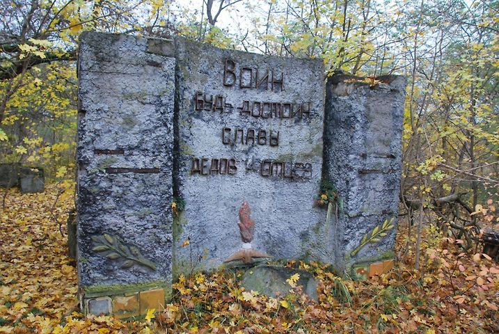 I pamětní desku pohlcuje příroda. Zdroj: Wikimedia Commons, One half 3544, Licence CC BY-SA 3.0