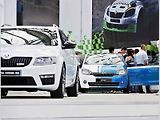 Stánek Škody u Wörthersee.