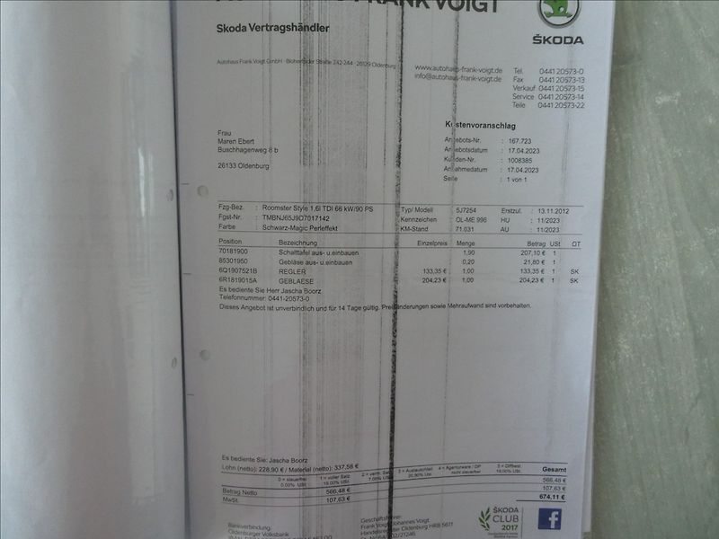 Škoda Roomster 1,6 TDi 66kW auto klima,servis - fotka 54 z 55