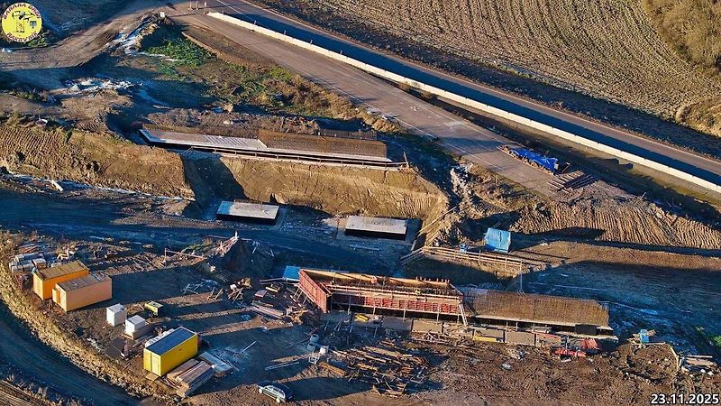 Staveniště dálnice D6 úseku Petrohrad - Lubenec. Foto: Jan Banán Svoboda
