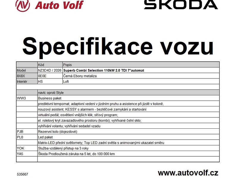 Škoda Superb Selection 2,0TDI 110kW - fotka 2 z 2