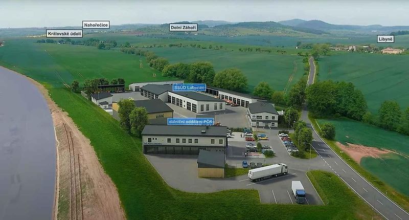 Vizualizace ukazuje, jak bude středisko správy a údržby dálnice u Lubence vypadat.