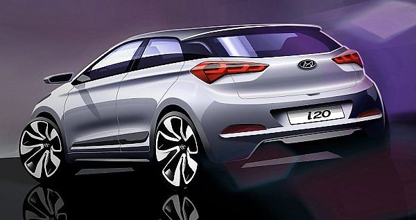 Skica nové generace Hyundai i20.