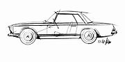 Dvoumístný kabriolet Mercedes 230 SL má přezdívku Pagoda. Vyráběl se v letech 1963 až 1971.