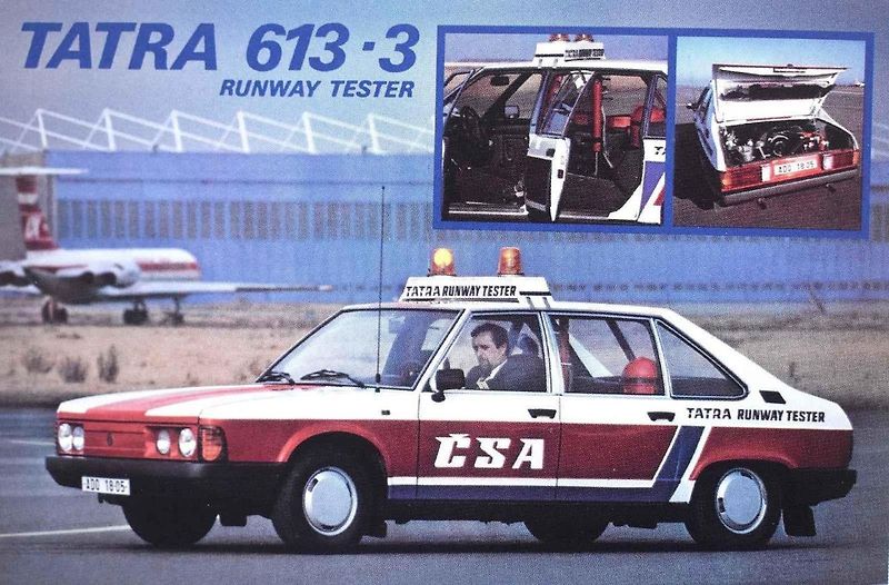Tatra 613-3 Runway Tester byla pouze dvoumístná