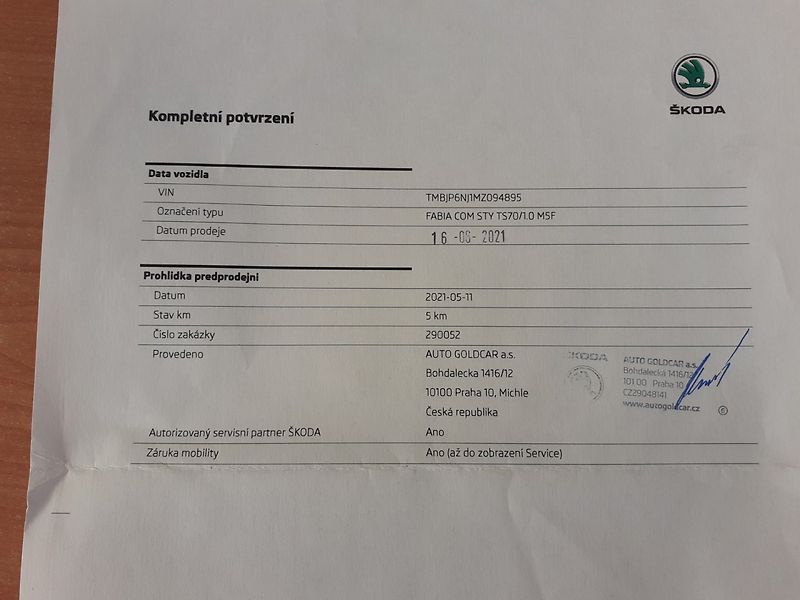 Škoda Fabia (2021) KOMBI 1.0 TSi STYLE - fotka 34 z 36