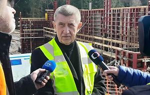 Předseda vlády Andrej Babiš na stavbě dálnice D6 jesenická křižovatka – Lubenec na jihu Ústeckého kraje.