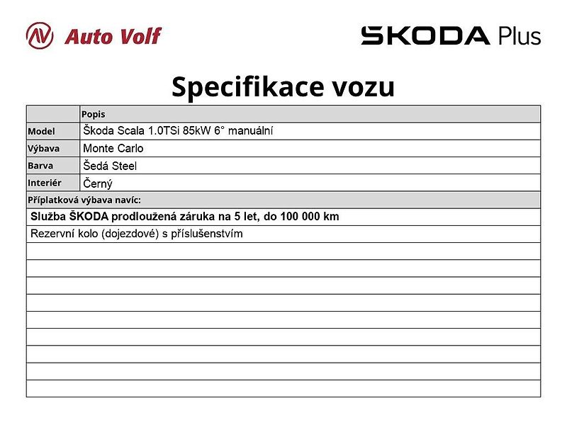 Škoda Scala Monte Carlo 1.0 TSI 85 kW - fotka 2 z 13