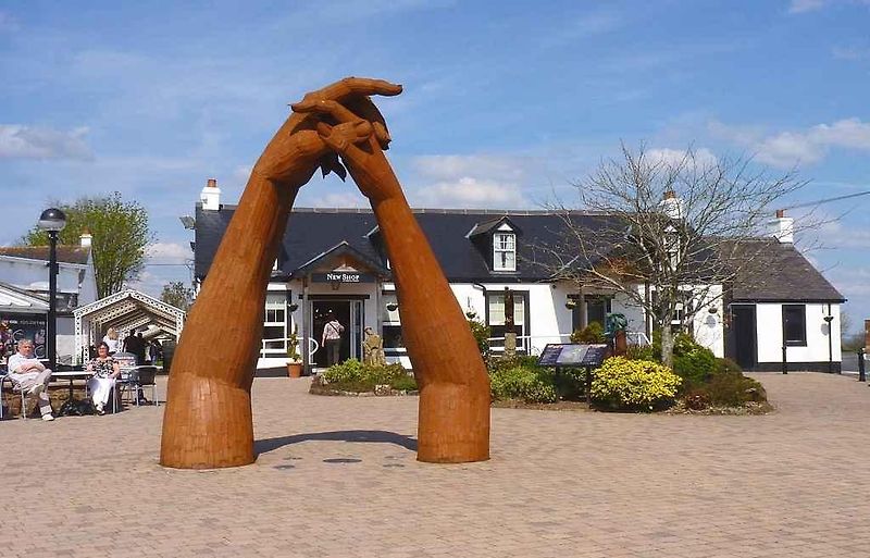 Gretna Green leží jen něco přes kilometr od hranic z Anglií.