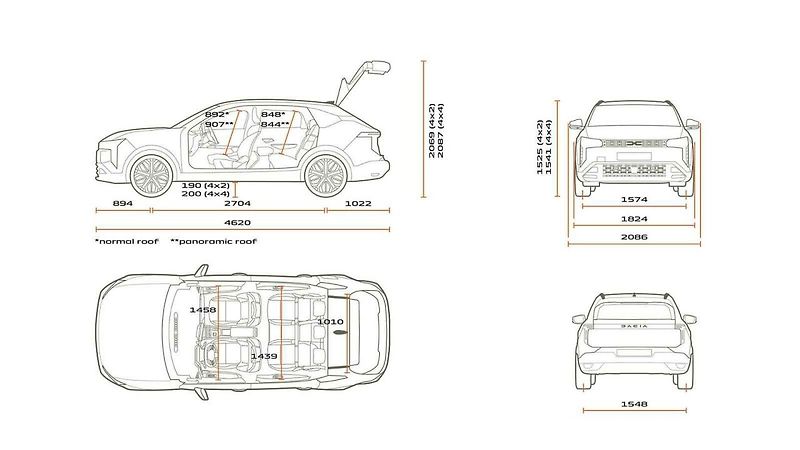 Rozměry Dacia Striker