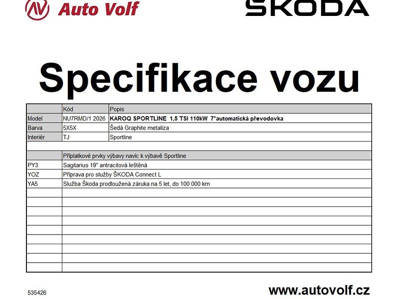 Škoda Karoq Sportline 1,5TSI 110kW - fotka 2 z 2